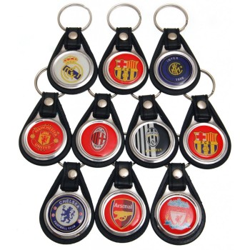Сувенирен метален ключодържател на гумена основа - емблема на известни футболни отбори