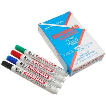 Комплект перманентни маркери със скосен връх - различни цветове