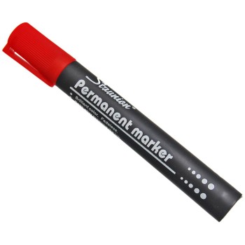 Червен перманентен маркер със скосен връх