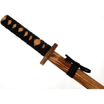 Сувенирен къс самурайски меч изработен изцяло от дърво с дървена кания