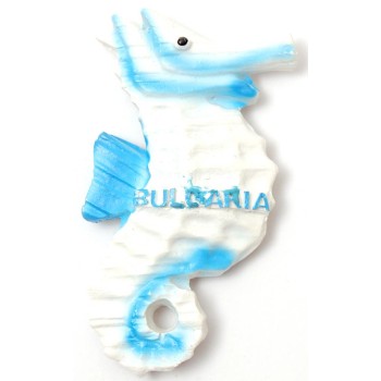 Декоративна фигурка с магнит - морско конче с надпис България