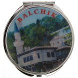 Сувенирно джобно огледало метал, декоративно капаче с холограма - изгелди от Варна и Балчик