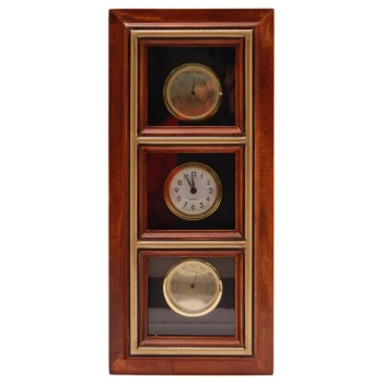 Сувенирно пано - термометър, часовник и хидрометър в дървена рамка