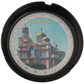 Сувенирен керамичен пепелник с лазарна графика - Варненската катедрала