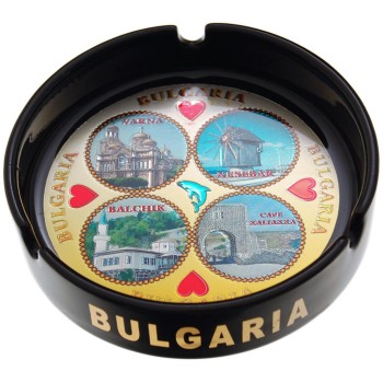 Сувенирен керамичен пепелник с лазарна графика - забележителности по Черноморието