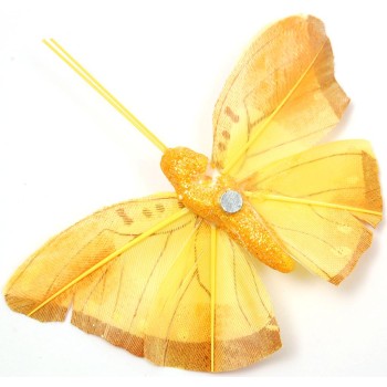 Декоративна фигурка пеперуда с магнит, украсена с цветен брокат