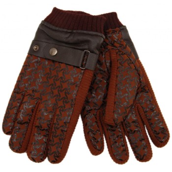 Зимни мъжки ръкавици - еко кожа и текстил