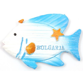 Декоративна фигурка с магнит - риба с надпис България