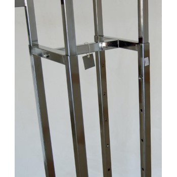 Тръбен метален стелаж с четири рамена - никелиран