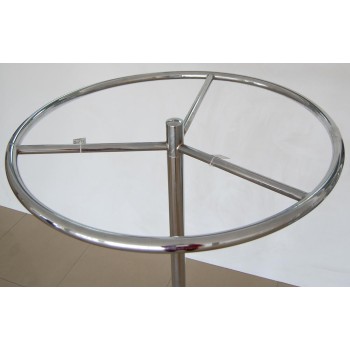Тръбен метален стелаж с кръг - никелиран