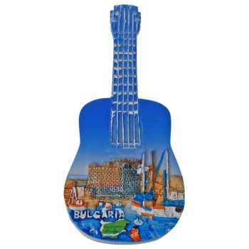 Декоративна фигурка китара с магнит, изработена от полирезин