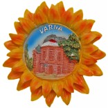 Сувенирна фигурка с магнит - слънце с изглед на операта във Варна