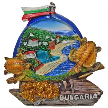 Декоративна гипсова фигурка с магнит - кораб - Черноморско крайбрежие