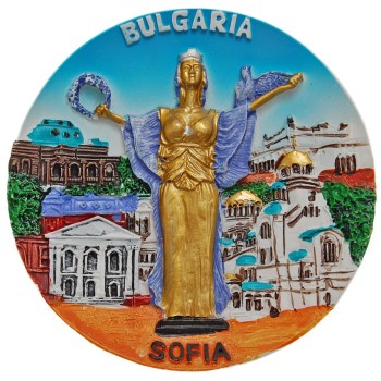 Декоративна сувенирна фигурка с магнит - забележителности в София