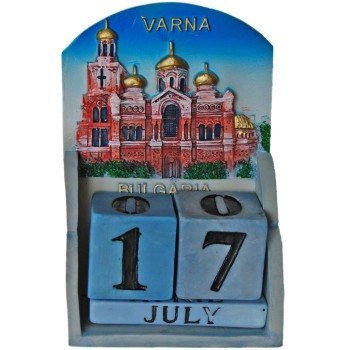 Сувенирен декоративен календар с релеф на Варненската катедрала