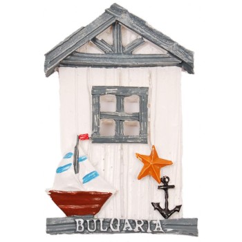 Декоративна фигурка с магнит - къща с надпис България