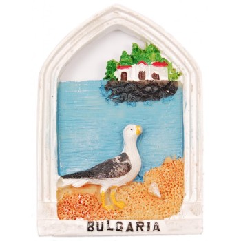 Декоративна фигурка с магнит - прозорец с надпис България