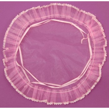 Луксозна подаръчна торбичка тюл - розова, със сатенена панделка