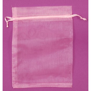 Красива цветна торбичка от тюл със статене панделка - за подарък