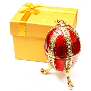 Декоративна метална кутийка за бижута - яйце на Фаберже
