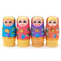 Декоративна дървена матрьошка - 5 броя фигурки