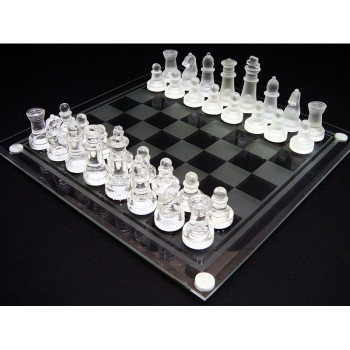 Стилен стъклен шах  - голям