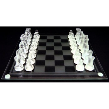 Стилен стъклен шах - малък