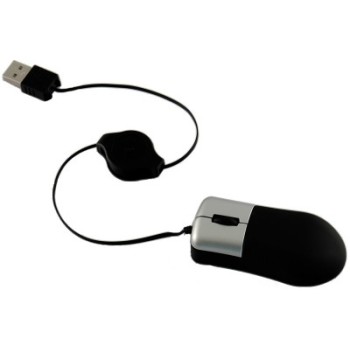 Оптична мишка за лаптоп с usb накрайник и механизъм за прибиране на кабела - 10см