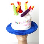 Весела карнавална шапка с осем свещички отгоре, изработена от нежно кадифе