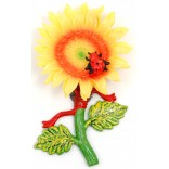 Сувенирна фигурка с магнит - слънчоглед с калинка -15см