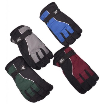 Мъжки спортни скиорски ръкавици от импрегнирана материя с текстилни маншети и регулатор за широчина на китката