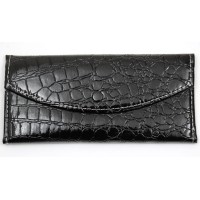 Елегантен дамски портфейл от щампована еко кожа и огледало