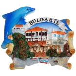 Декоративна магнитна фигурка с делфин - къщи и надпис България