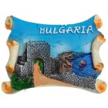 Декоративна релефна фигурка с магнит - крепост Калиакра и надпис България
