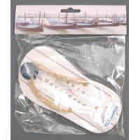 Сувенирна фигурка - джапанка за окачване с термометър, декорирана с мида