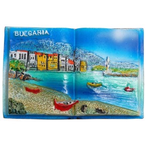 Сувенирна фигурка с магнит - отворена книга с морски пейзаж