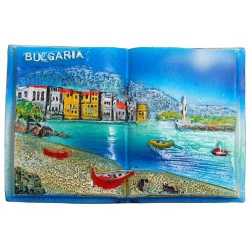 Сувенирна фигурка с магнит - отворена книга с морски пейзаж