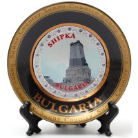 Сувенирна чинийка порцелан с пластмасова поставка и кукичка за закачване - 9см