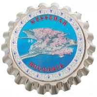 Сувенирна метална отварачка с магнит - капачка - Несебър