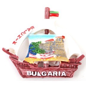 Декоративна гипсова фигурка с магнит - кораб с надпис Балчик