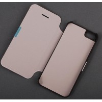 Кожен калъф за телефон i PHONE 5 с капак - бял