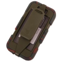 Калъф за телефон iPHONE 5 - противоударен с щипка за колан - камуфлажен десен