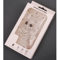 Калъф за телефон I5, декориран с череп с кръстосани кокали и цветни камъни