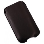 Калъф за телефон iPHONE 4, изработен от мека еко кожа - черен