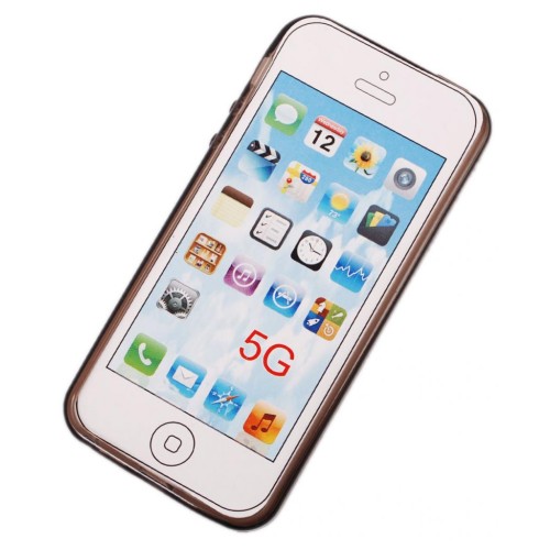 Калъф за телефон iPHONE 5, изработен от здрав и устойчив силикон - черен