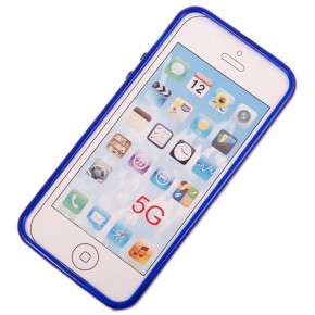 Калъф за телефон iPHONE 5, изработен от здрав и устойчив силикон - син