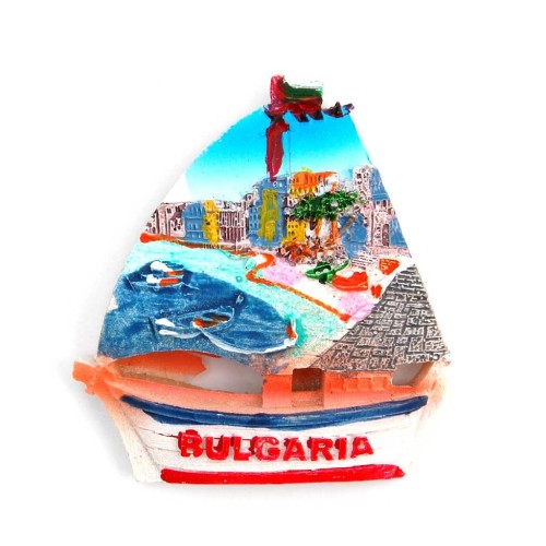 Релефна декоративна фигурка с магнит във формата на лодка - България
