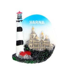 Декоративна фигурка с магнит във формата на фар - катедралата във Варна
