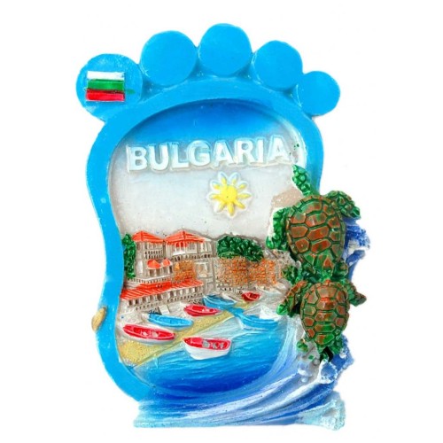 Релефна магнитна фигурка във формата на стъпало - капитанска среща в Несебър, българия