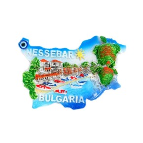 Декоративна фигурка с магнит във формата на картата на България